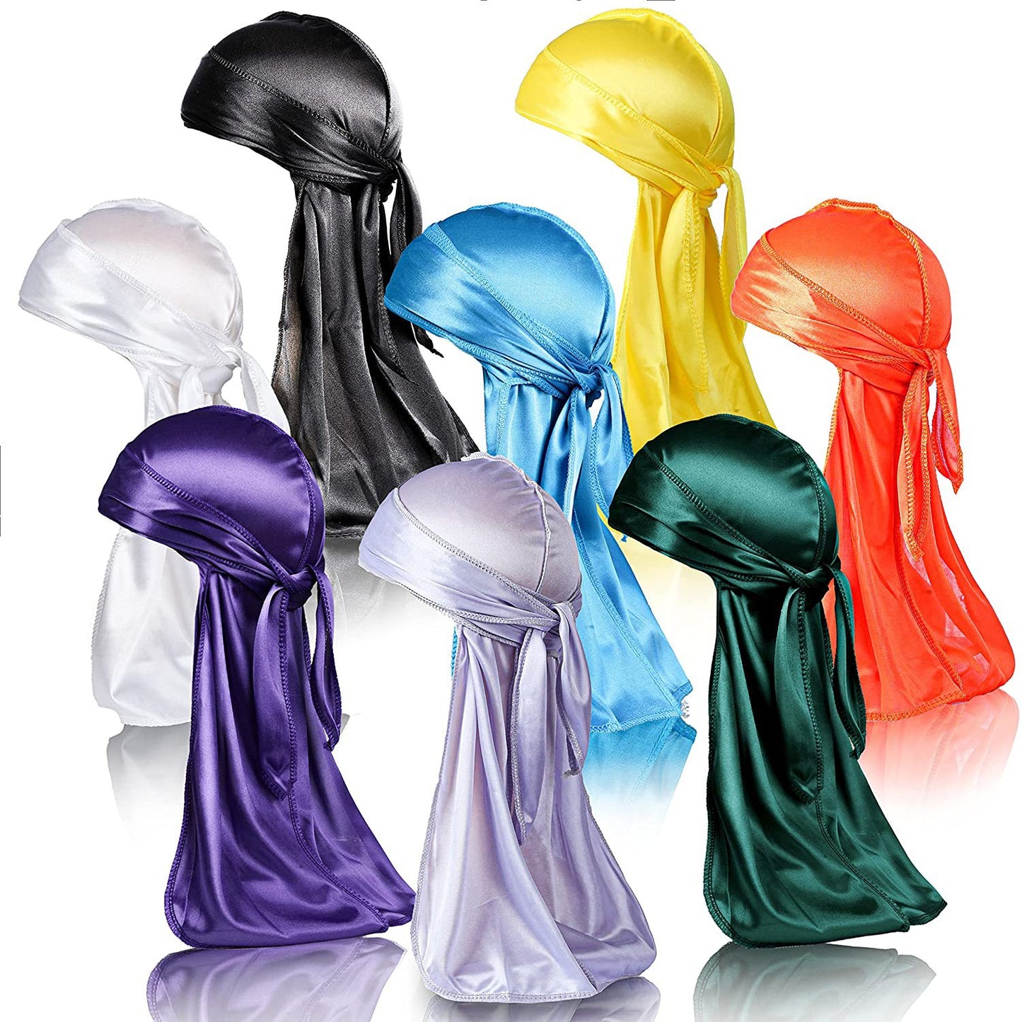 Satin Head Wrap Durag Long Tail Beanies for Men Women Headwraps Cap