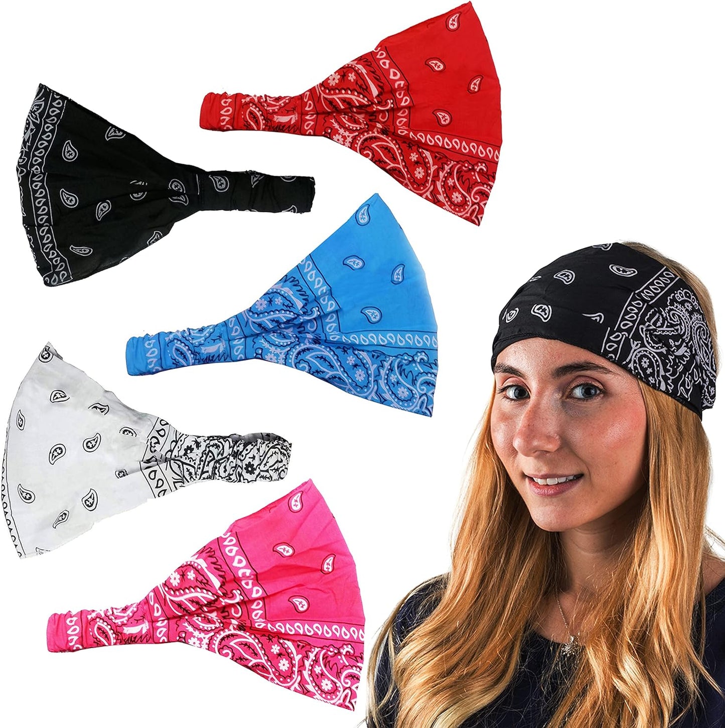 Paisley Bandana Headbands Yogo Headbands Paisley Headbands Wide Bandana Headband