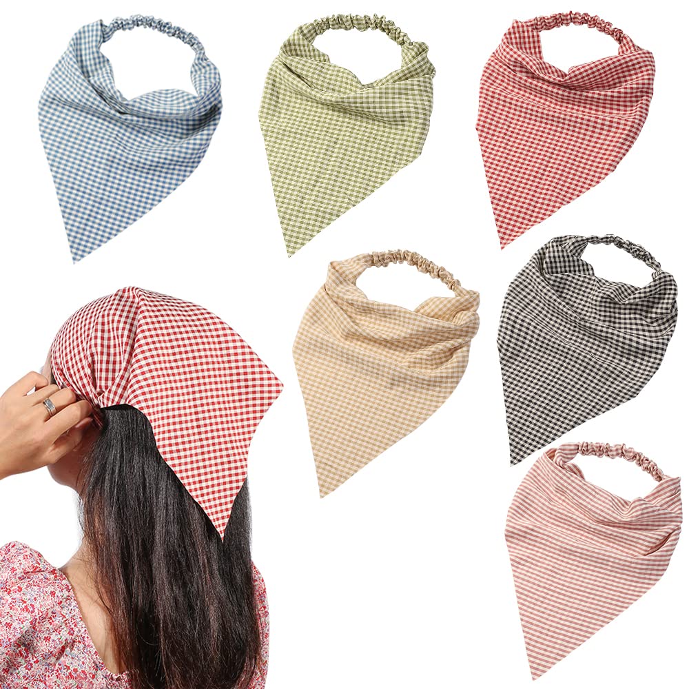 Hair Scarf Headband for Women - Elastic Hair Kerchief Large Boho Triangle Bandana Head Scarf