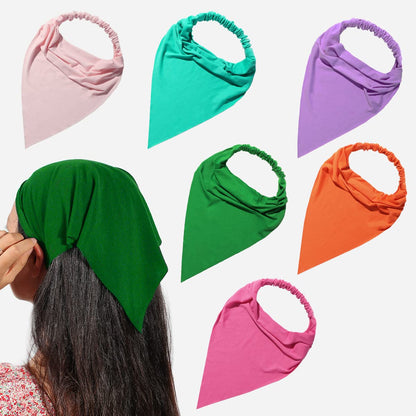 Hair Scarf Headband for Women - Elastic Hair Kerchief Large Boho Triangle Bandana Head Scarf