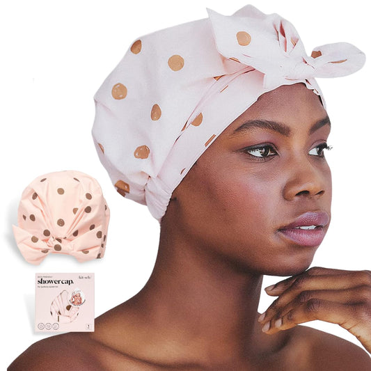 Shower Cap for Women Waterproof,Satin Lined Shower Cap, Reusable Shower Cap, Adjustable Hair Cap for Shower, Shower Bonnet, Waterproof Hair Shower Caps for Long Hair