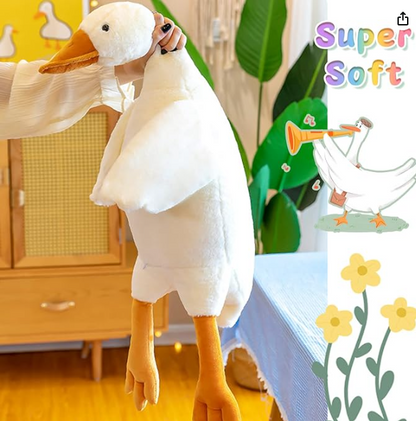 Stuffed Animal Cute Duck Plush Toy, Goose Plush Soft Swan Hugging Pillow