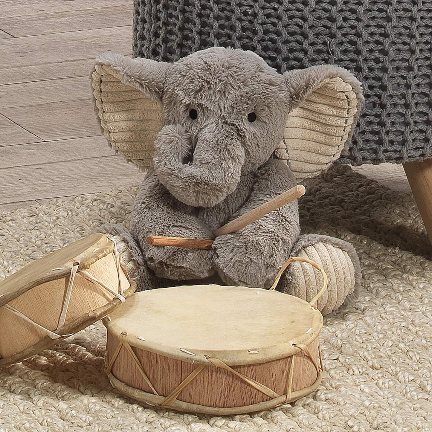 Jungle Safari Gray Plush Elephant Stuffed Animal Toy Plushie