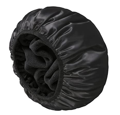 Dual Waterproof Design Adjustable Terry Shower Cap for Women and Men