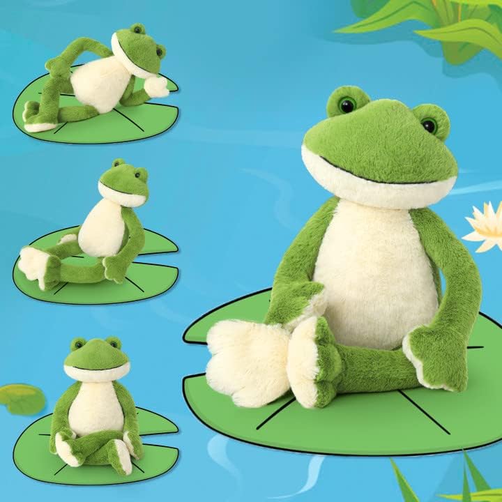 Frog Plush Toy Long Legs&Arms Huggable Plush Frog Toy, Green Frog Plush with Smiling Face Giant Gift