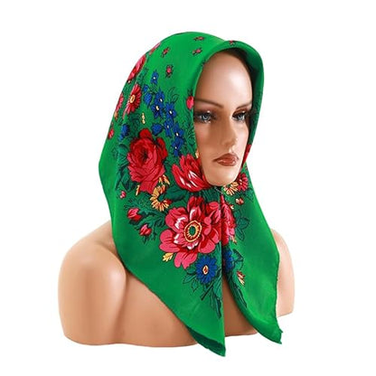 Women's fashion printed headscarf Russian square all-in-one dust-proof sun protection shawl multi-functional scarf