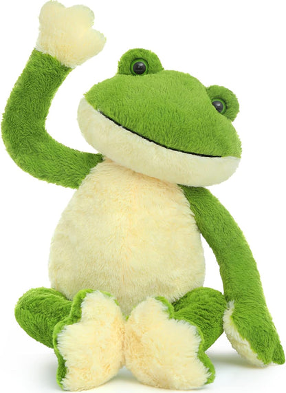 Frog Plush Toy Long Legs&Arms Huggable Plush Frog Toy, Green Frog Plush with Smiling Face Giant Gift