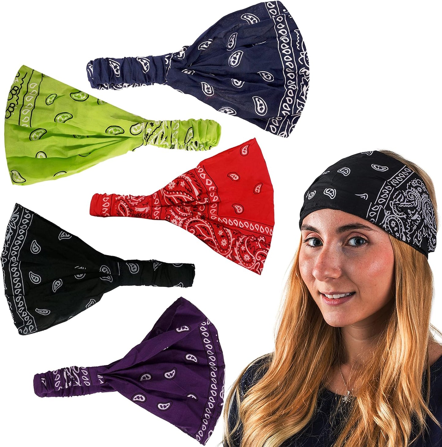 Paisley Bandana Headbands Yogo Headbands Paisley Headbands Wide Bandana Headband